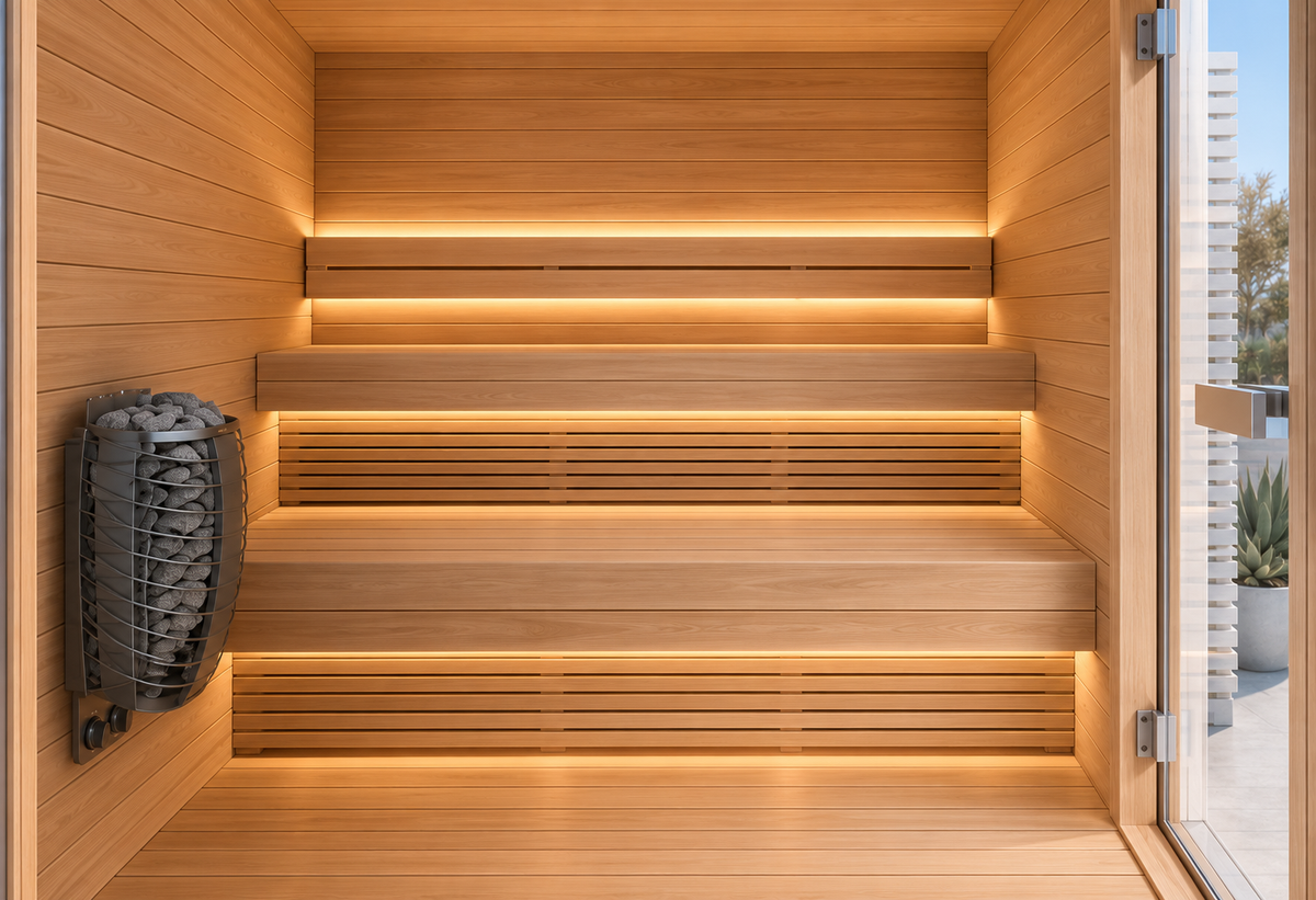 European alder interior and benches