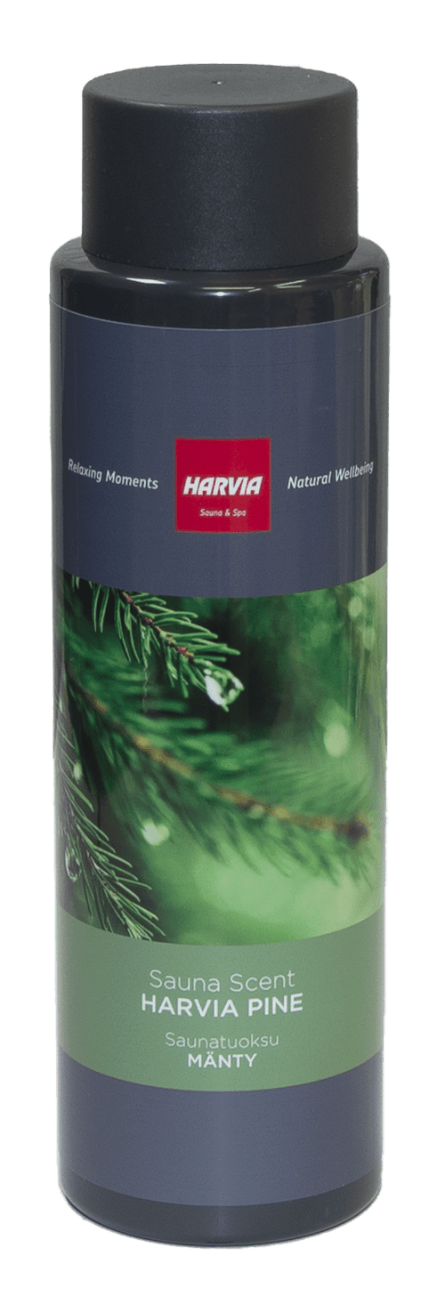 Aromaterapia de Sauna Harvia – Aroma de Pinho, lata com ramo de pinho.