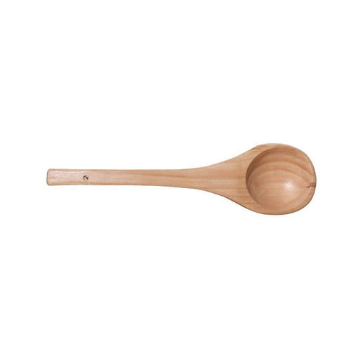Conjunto de Acessórios Para Sauna com concha de madeira.