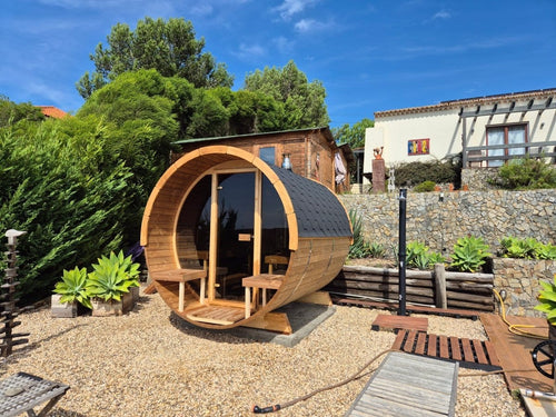 Outdoor Sauna Barrel 280 Deluxe - Saunamo